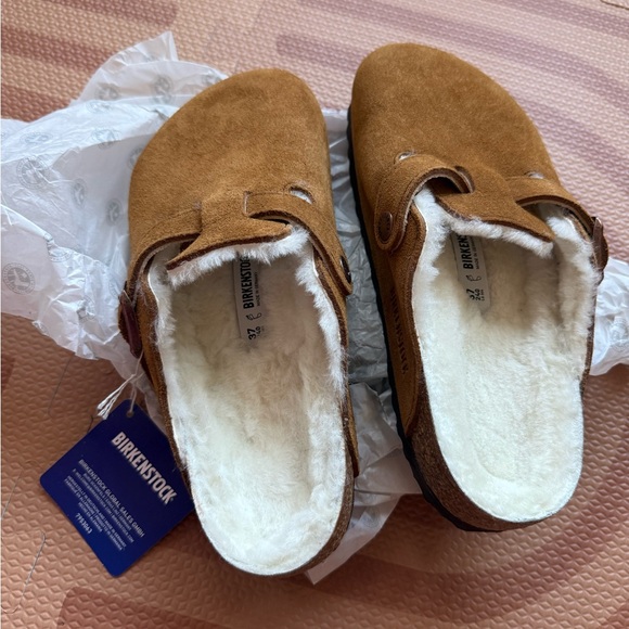 Birkenstock Boston Shearling Suede Leather Mink size 37 6-6,5 NWT - Picture 7 of 7